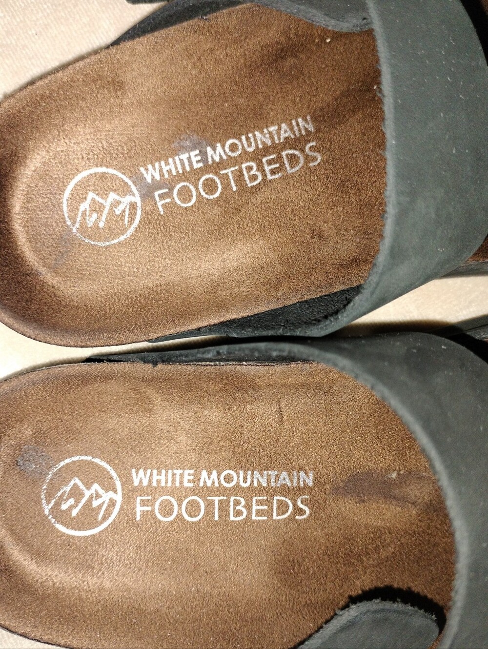 NWOT! White Mountain Footbeds New Hazy Black Leather Slide Sandal. Size 8 - Picture 4 of 7